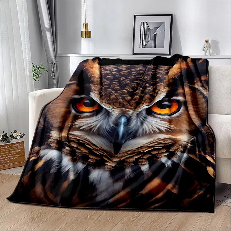 HD Colourful Cute Owl Cartoon Blanket,Soft Throw Blanket for Home Bedroom Bed Sofa Picnic Travel Office Rest Cover Blanket Kids