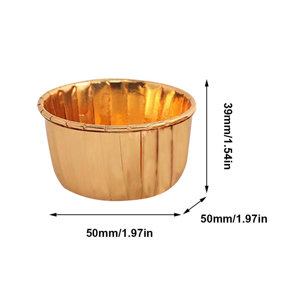 EY# 50 Pcs Cupcake Liners Disposable Ramekins Portable with 50Pcs Lids Baking Cu
