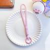 14CM Color Block Woven Plush Mobile Phone Lanyard & Anti-Lost Keychain Rope