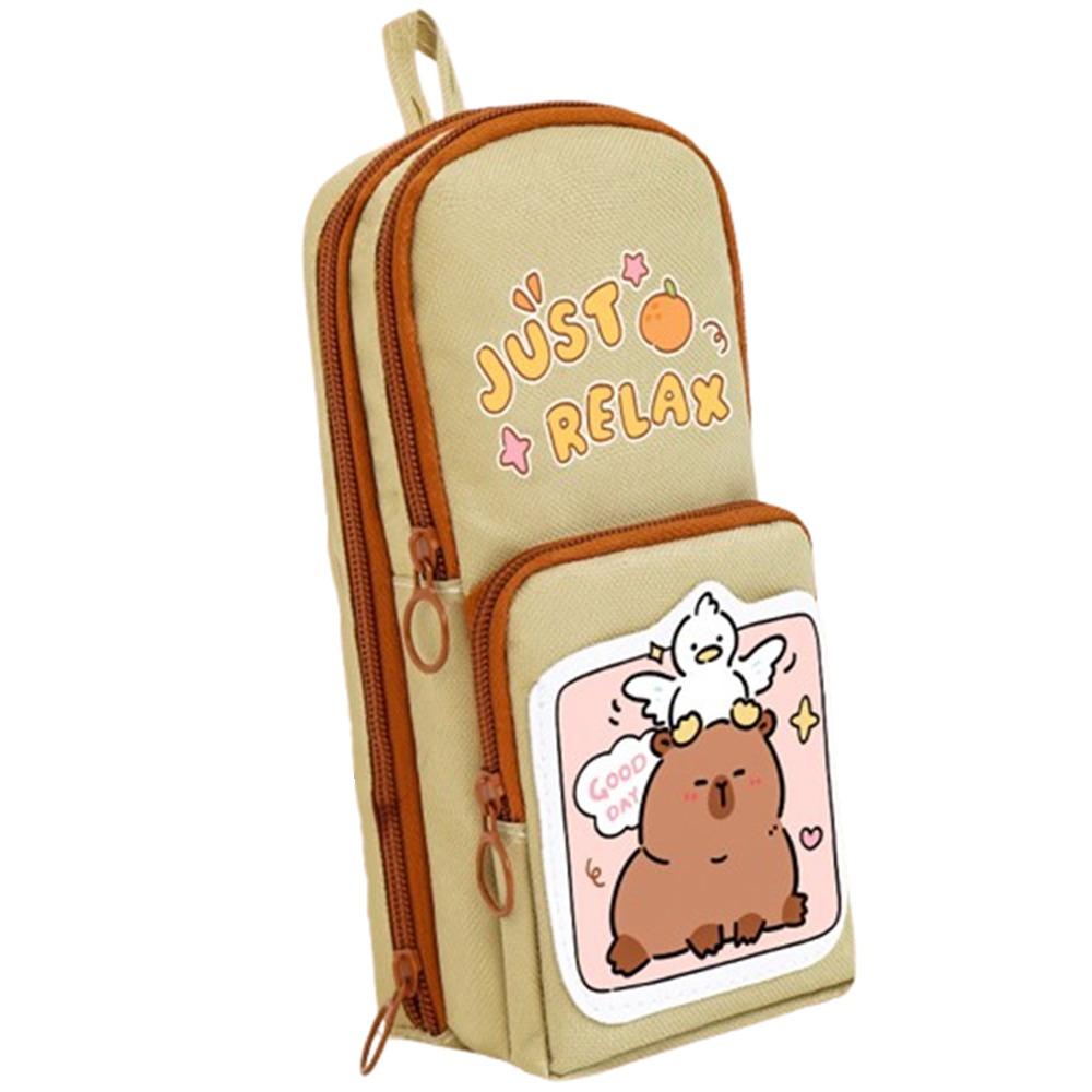 

3 Layer Capibala Pencil Pouch INS Cartoon Pencil Case Cosmetics Bag Capybara Pen Bag Girls/Boys