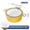 Round Ceramic Double Compartment Buffet Warmer Pot for Restaurants