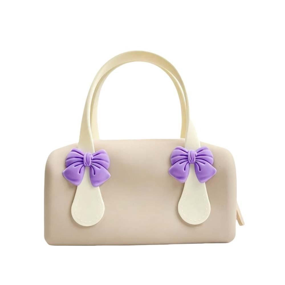 Durable Silicone Handbag Washable Toiletry Organizer Tote Underarm Purse Bow Mini Tote  Sweet Girls