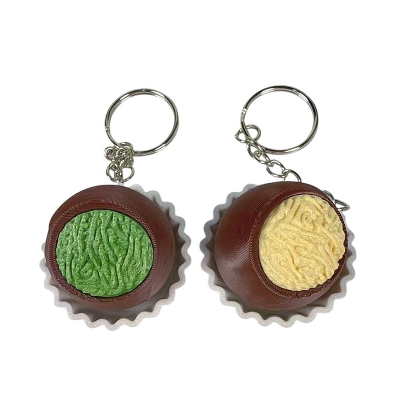 Chocolate Shape Keyboard Keychain Tactile Squeeze Fidget Toy Stress Relief Antistress Sensory Gadget for Adult Restlessness Relief