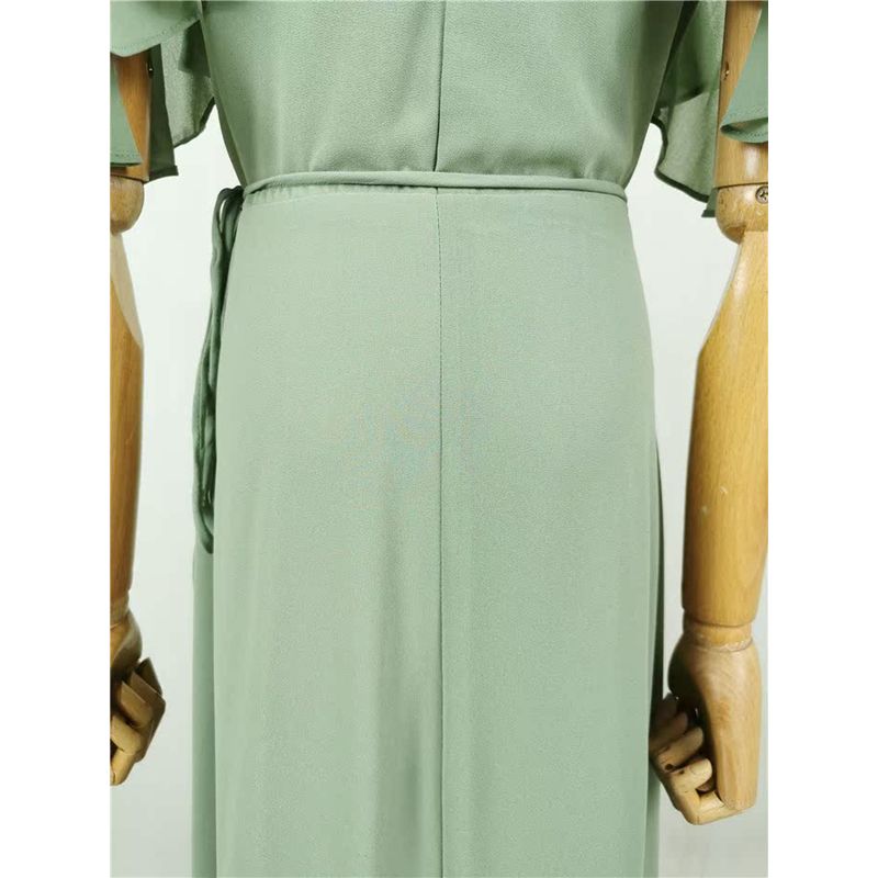 Lu's Export Single Boutique Model Unexpected Elegance Split Long Legs off-the-Shoulder Strap One Piece Formal Dress