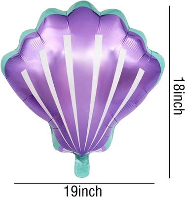 Sea Shells Balloons Multi-color Sea Shells Foil Mylar Balloon for Baby Shower Birthday Ocean Themed Party Decoration Supplies