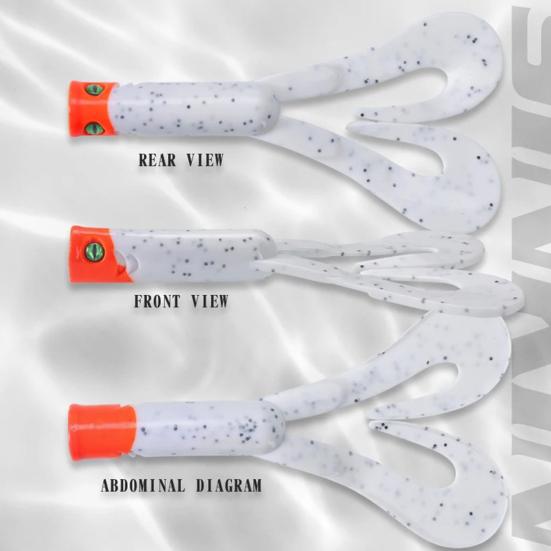 14.5CM/21.7G Double Curly Tail Soft Lure Long Casting PVC Bionic Artificial Swimbait Freshwater Saltwater Trout Bass Fishing Accessories