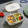 Cute Bear Plastic Divided Food Container Portable Leak-proof Detachable 3 Grids Bento Lunch Box For Kids Student Microwave Safe