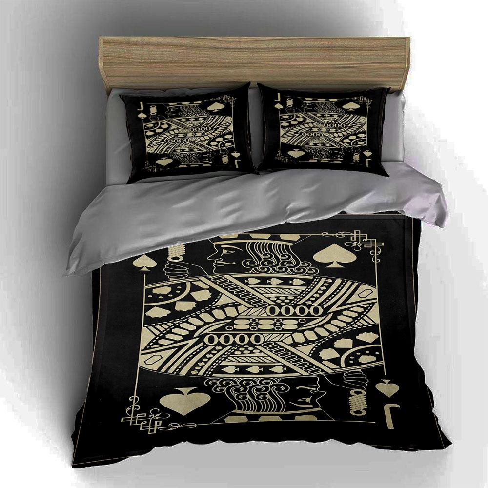 Playing card design. Bedding Duvet cover sets Duvet covers Pillowcases gifts (1 * Duvet Cover 2 * Pillowcases, without duvet insert)