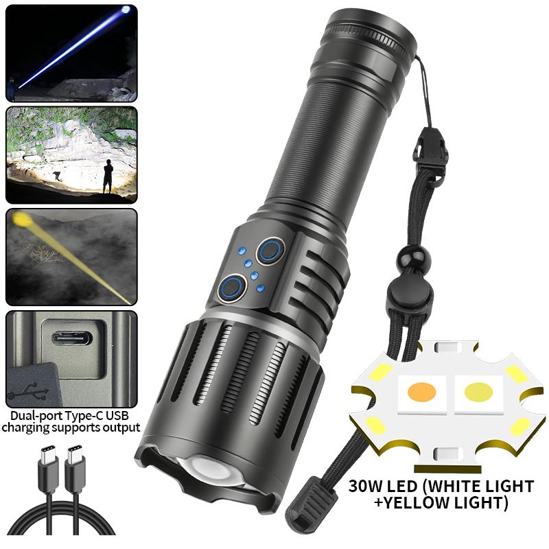 Rechargeable Flashlights 12000 Lumen Super Bright Led Flashlight High Lumens with USB Cable, 5 Modes Powerful Flashlight Waterpr