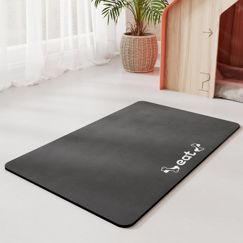 Pet Food Bowl Mat Placemat With Super Absorbent Layer Feeding Station Surfaces For Easy Cleaning Large Size