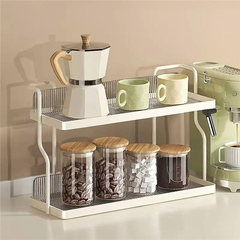 Good-Kitchen Organizers For Condiments& Herbs 2-Layer Countertop Spice Rack Storage Rack Home Essential Accessories
