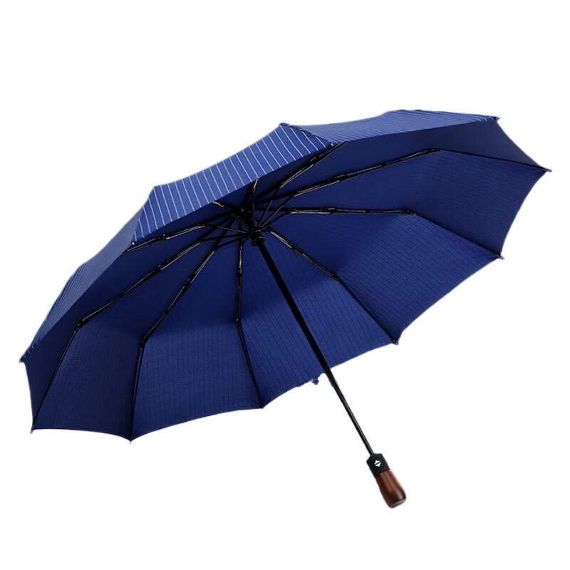 Tri-polar Automatic Business Stripe Folding Umbrella