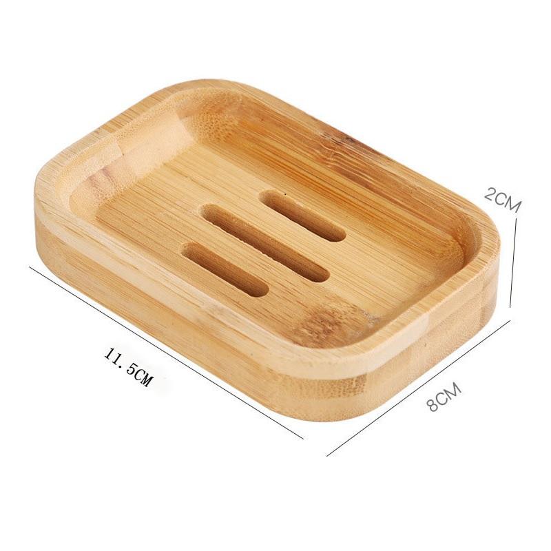 

1 Pc Bamboo Wooden Soap Dish, Bar Soap Holder Soap Tray for Shower Bathroom Kitchen Sink Drainer Natural Color