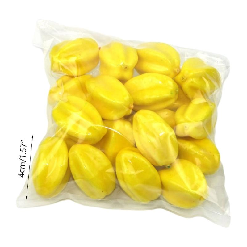 20pcs Artificial Foam Fruit Simulation Lemon Strawberry Wedding Decoration Kitchen Food Photography Props Kindergarten