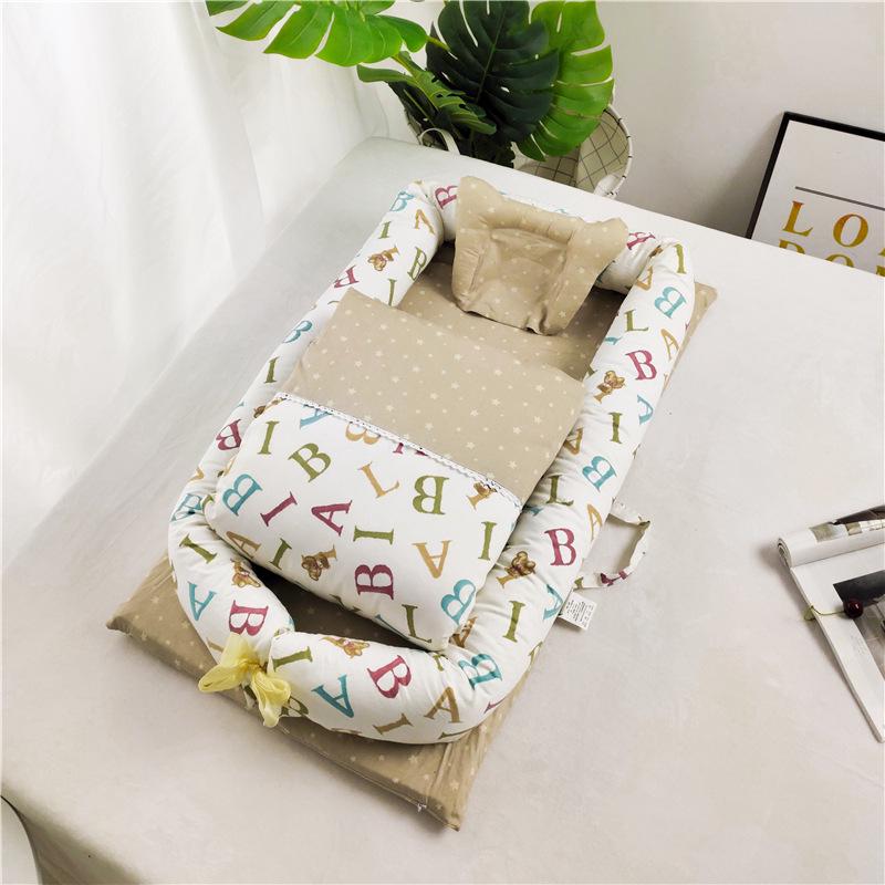 100% Cotton Satin Baby Crib: Foldable Newborn Sleeping Bed, Multifunctional Bionic Bed