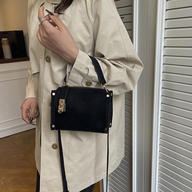 Retro Faux Leather Tote Pillow Bag Stylish Versatile Square Shoulder/crossbody Bag High-quality Mini Boston Bag Elegant Women's Handbag