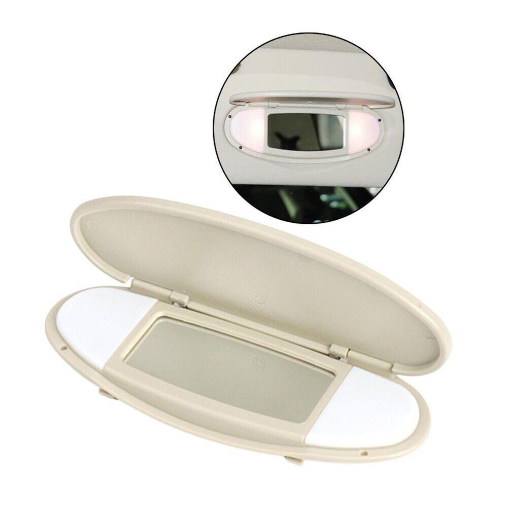 Sun Visor Mirror Cover 1 Pcs Beige Car Accessories