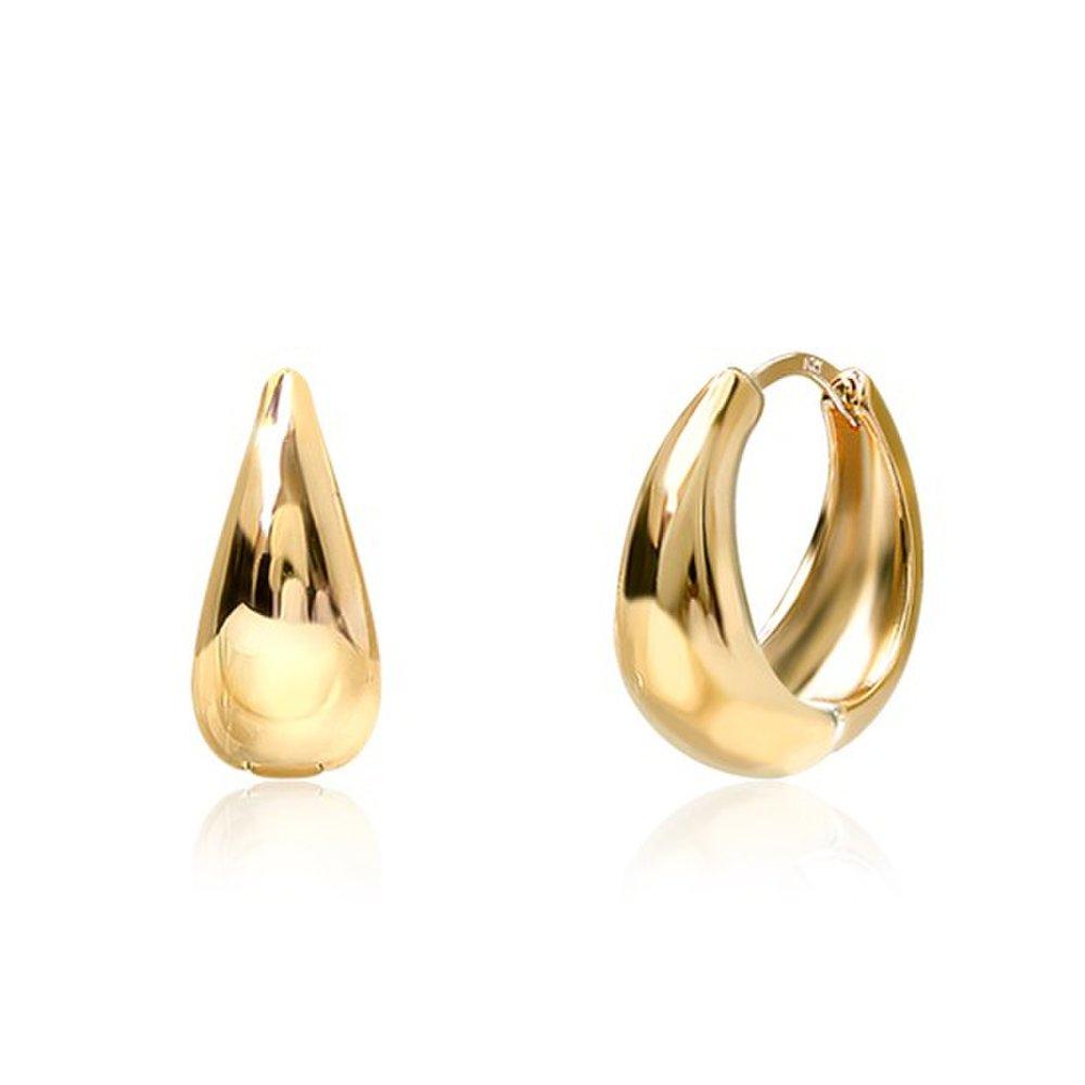 [Luvre Paris] 14K Gold Remy Simple Hoop Earrings Ea1270
