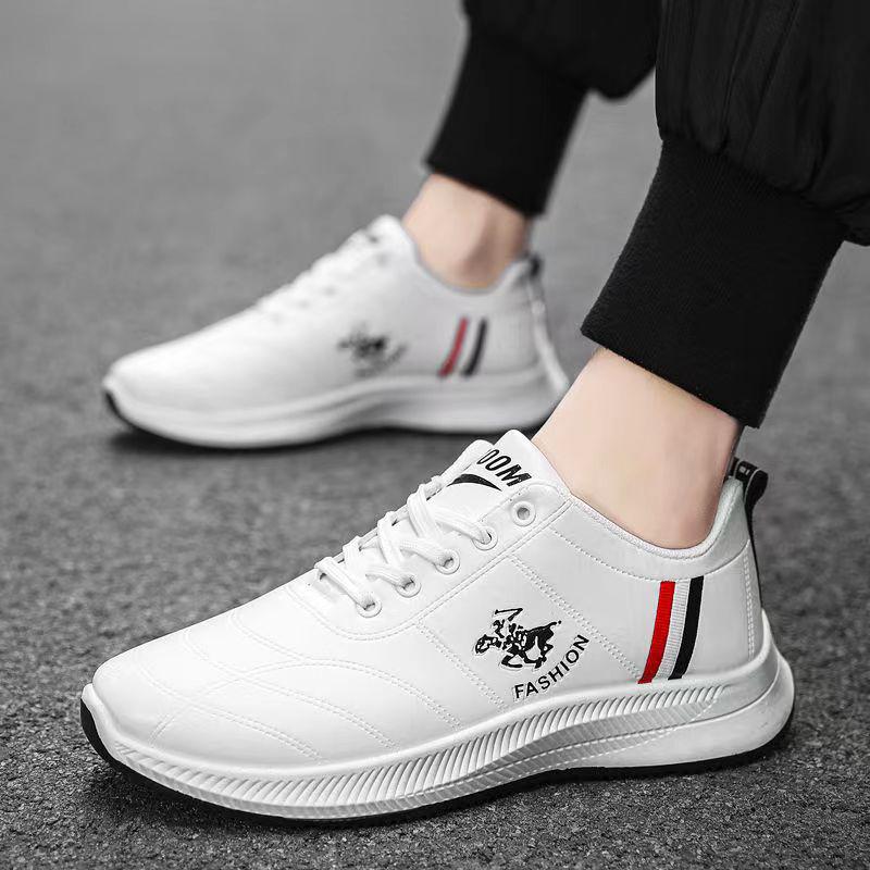 Men's Trendy Casual Sports Shoes - 2025 Autumn/Winter Korean Style White Running Shoes for Students