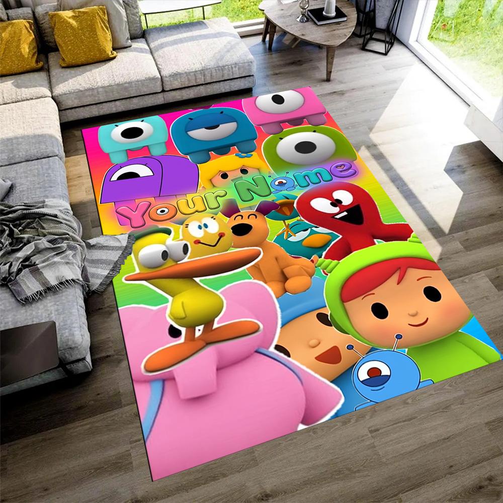 Pocoyo Personalized Text Floor Rug Office Rug Suitable for Kitchen Playrooms Game Room Foyer Antislip Carpet Decorate Offices