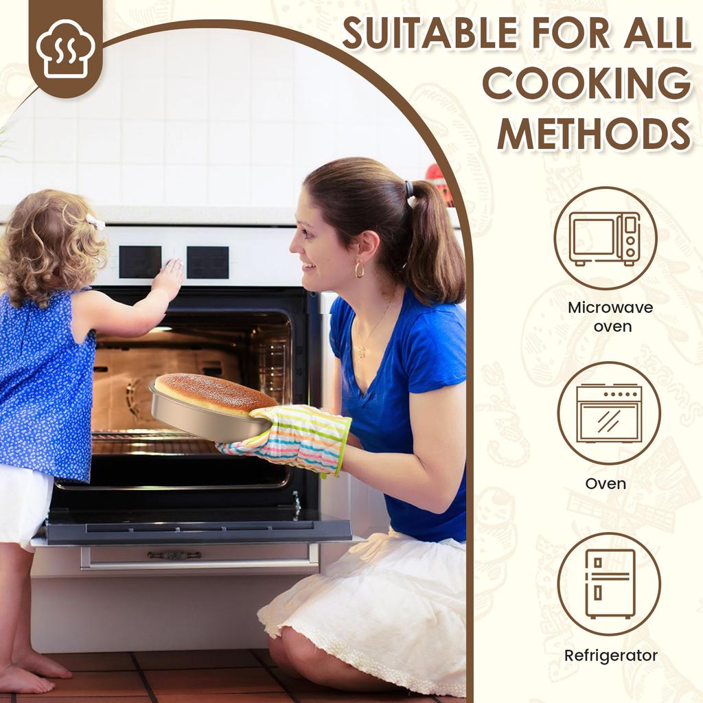 6Pcs Cheese Cake Pan Non Stick Cake Bakeware Carbon Steel Baking Pan Multipurpose Oval Baking Mold for Bread Kitchen Microwave