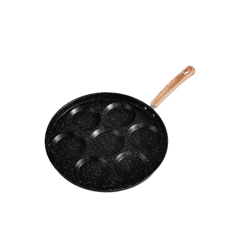 Seven-hole Non-stick Maifan Stone Frying Pan for Eggs and Pancakes.