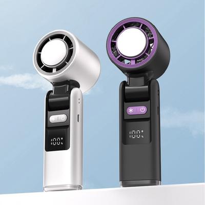 Portable Mini Handheld Fan 4000mAh Rechargeable Air Turbo Cooling Fan Wind Speeds Adjustable Pocket Fan for Camping Travel