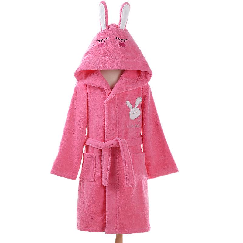 Children's Hooded Bathrobe - Pure Cotton, Thick, Warm & Soft for Boys & Girls