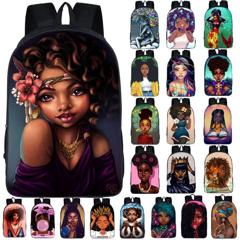 Afro-Afrikanische Schönheit Schwarze Prinzessin Wasserdichter Schulrucksack Mit Verstellbaren Schultergurten