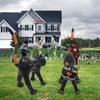 Inflatable Black Cat Halloween Decoration Leak-Proof Inflatable Cat Blow-up Standing Cat Ornament for Home Indoor Yard Garden Decoration