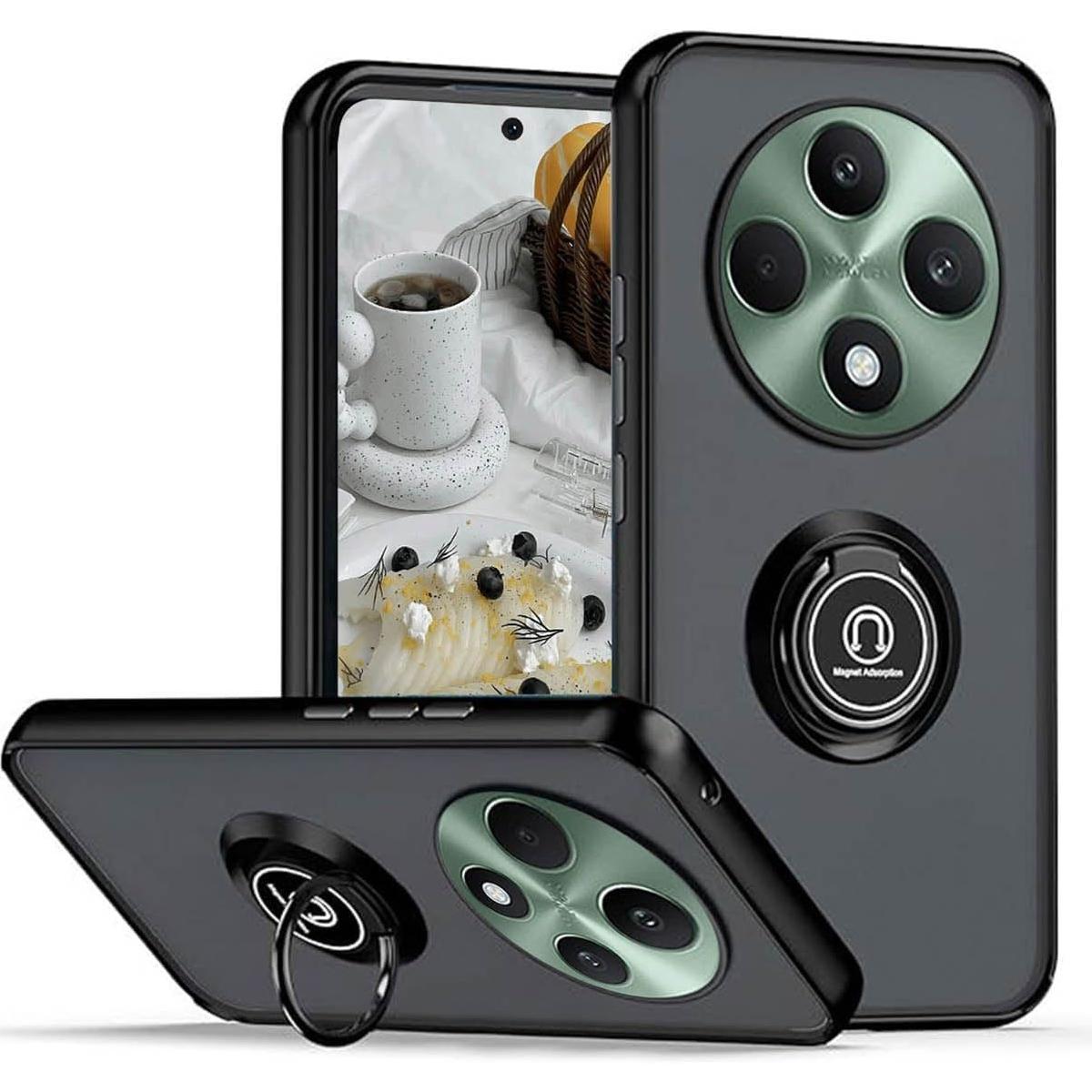 

Матовый чехол-подставка Armor для OPPO Reno 12F 12FS 5G Reno12 F FS Крышка Кольцо Магнитный держатель Подставка Ударопрочный Coque Fundas OPPO Reno 12F 4G чёрный