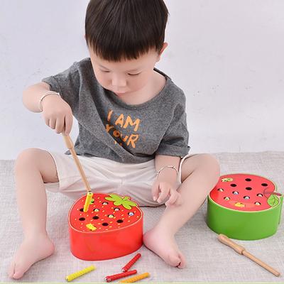 3D Puzzle Baby Wooden Toys Early Educational Toys Catch Worm Game Color Cognitive Grasping Ability