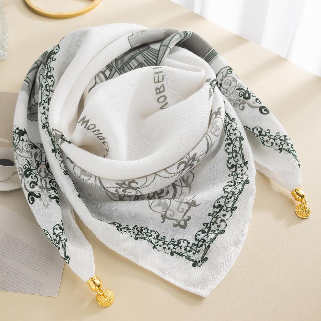 Women's Magnetic Buckle Cotton Scarf - Stylish, Lightweight, Comfortable Neck Protection