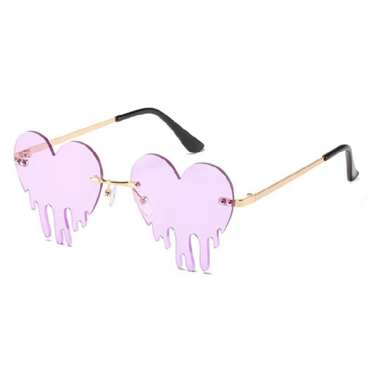 Modern Heart Shape Sunglasses For Ladies And Teens Frameless Eyeglasses For Photo Props And Costume Accessories