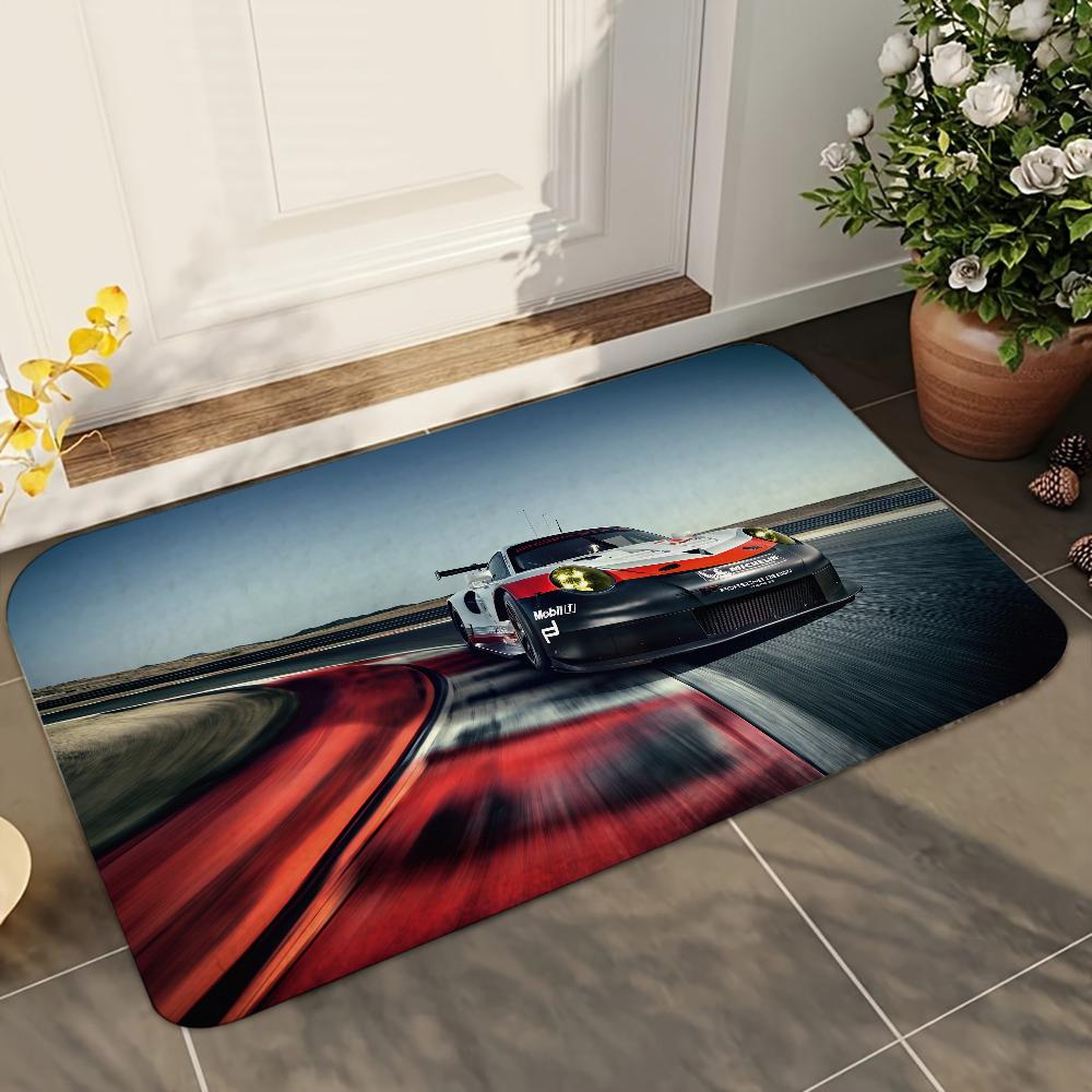 

1pc Racing Car Pattern Bathroom Absorbent Mats Anti-Slip Mats Home Decor Supplies Carpets Home Kitchen Floor Mats 40x60cm