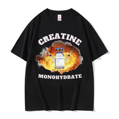 Funny Gym Pumpcover Creatine Monohydrate Meme T Shirt Men's Women Harajuku Gothic Clothes T-shirts Male Cotton Short Sleeve Tees