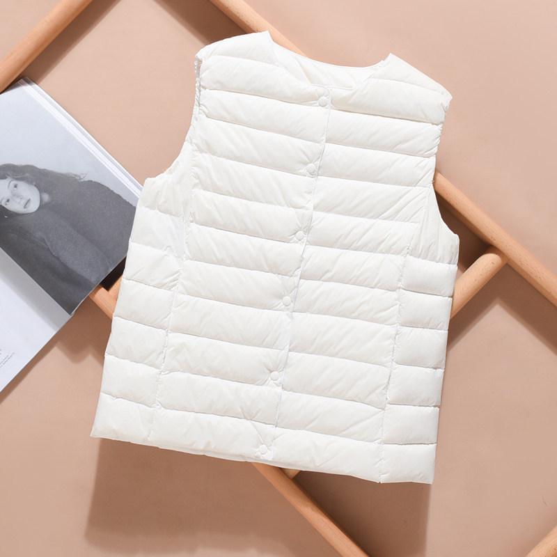 

Женский легкий пуховый жилет без воротника 2024 года - Большой размер, без рукавов, теплая верхняя одежда L