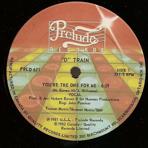 

LP Record DTRAIN Youre The One For Me PRLD621 Prelude Records 1981 Canada Dance Electronica Used