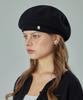 Bajal Va Curved Oval Metallic Wool Beret Black