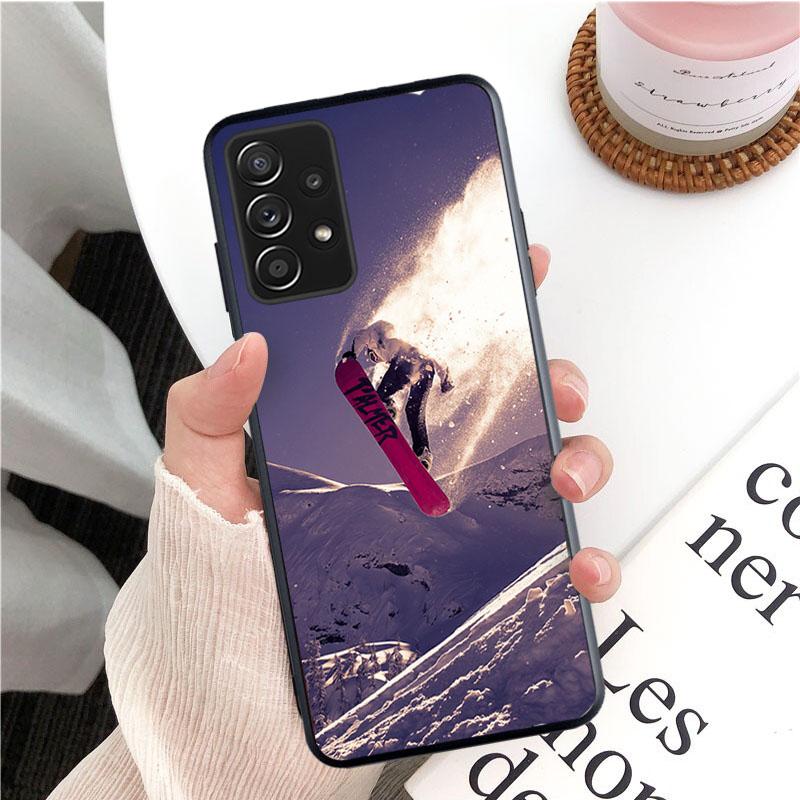 Snö Die Skidåkning Snowboard Sport Mobilskal för Samsung Galaxy A13 A22 A12 A32 A71 A11 A21S A33 A52 A72 A51 A50 A70 A31 M31