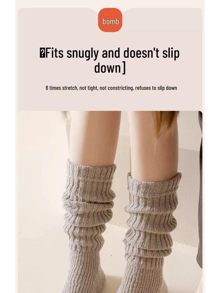 Women's Knitted Leg Warmers – Cozy Scrunch Style for Autumn and Winter, Knee and Ankle Coverage
