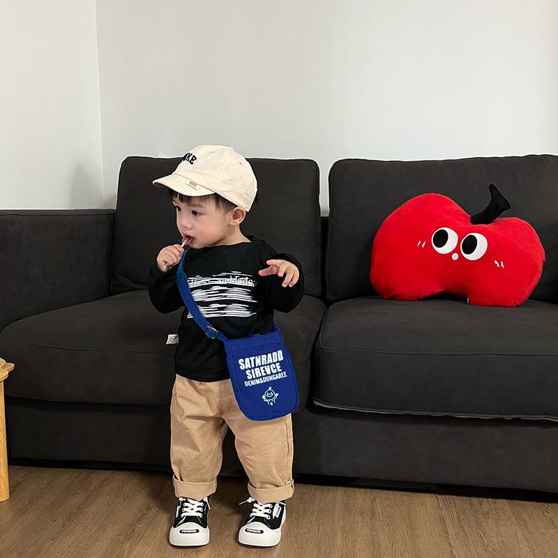Canvas Childrens Crossbody Bag Withenglish Print Design And Storage For Daily