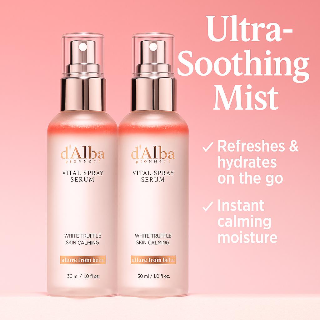 d'Alba White Truffle Vital Spray Serum Duo 100ml X 2 | Soothing & Moisturizing Mist