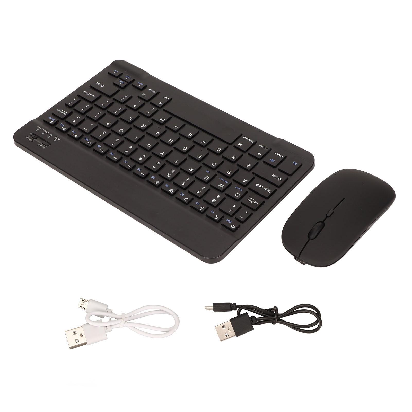 

Беспроводная клавиатура и мышь 2.4G Bluetooth Dual Mode перезаряжаемая портативная внешняя бесшумная 10 дюймов черная