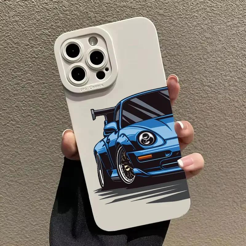 Personalized Fashion Car Pattern Phone Case For IPhone 11 12 13 14 15 16 Pro Max Mini X XS XR Max 7 8 Plus SE Soft SiliconeCover