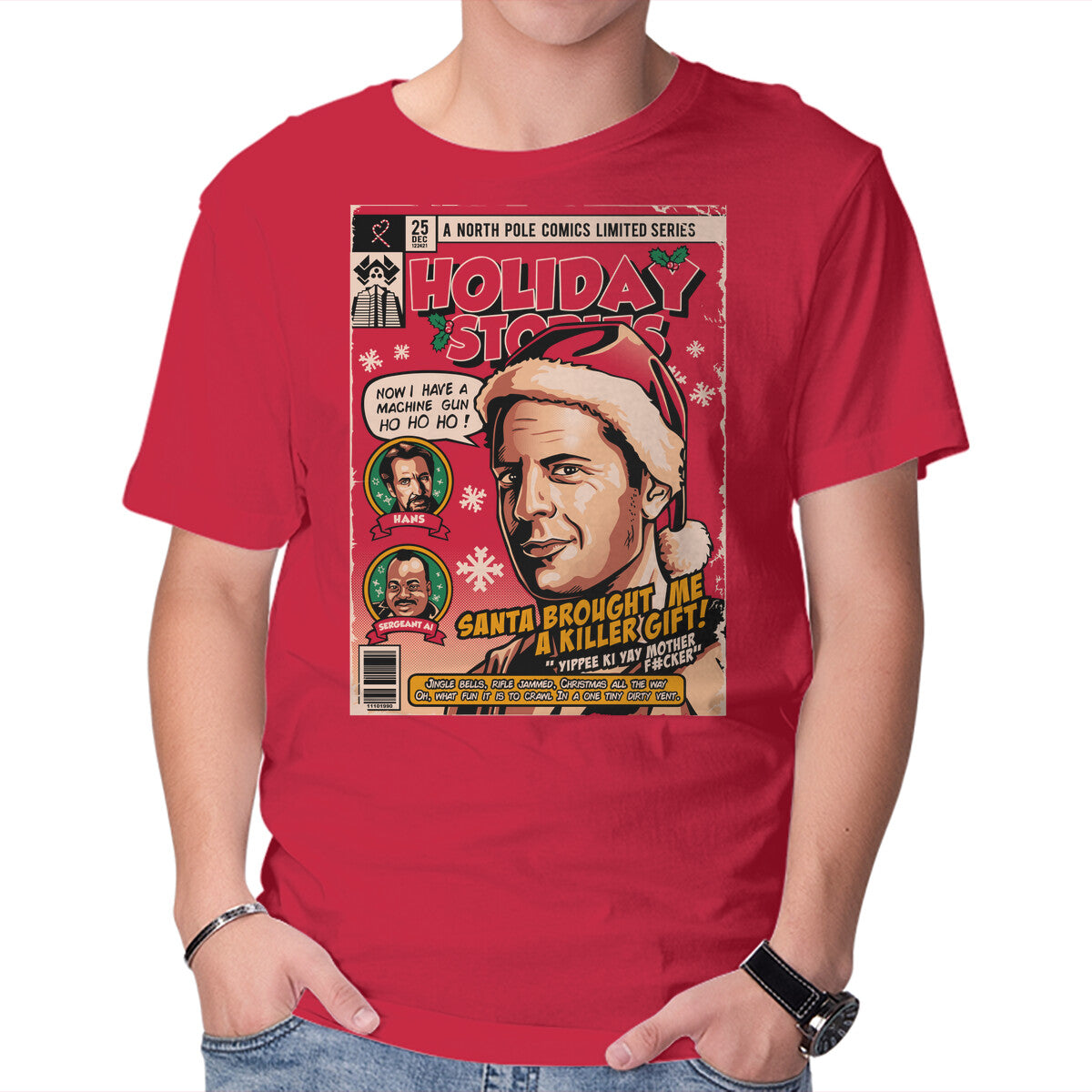 Unisex Crew Neck T-Shirt Holiday Stories Vol. 3 Graphic Short Sleeve Casual Tee L
