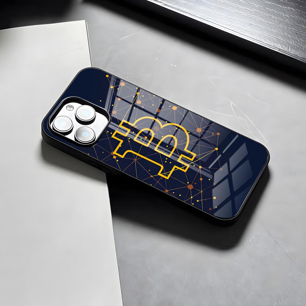 

Bitcoin Phone Case For IPhone 17 Pro Max 15 Pro 16 14 Plus 12 13 Mini 11 Pro Shockproof Glass Cover iPhone 17Pro