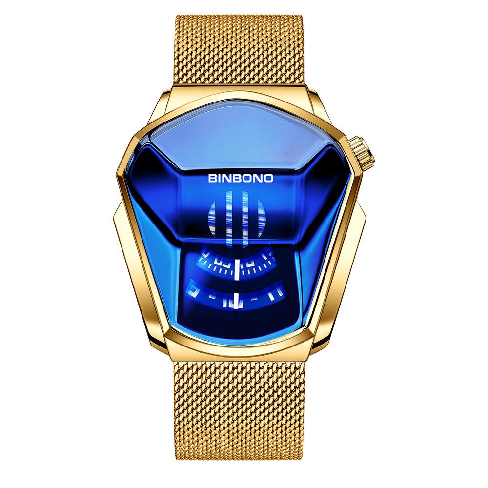 Men's Trendy Motorcycle Concept Watch with Black Technology