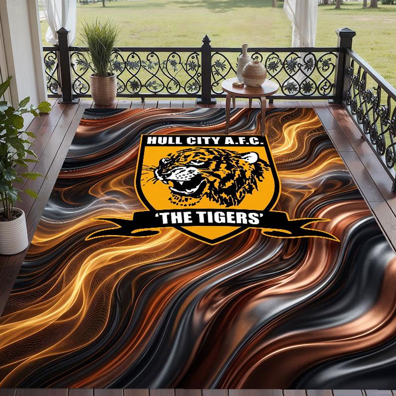 Soft Floor Carpet Hull City Football Pattern Area Rug Decorative Mat For Home Room Decoration