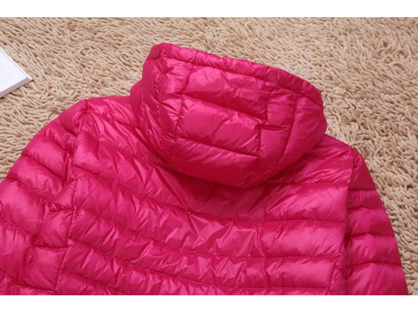 Plus Size Women's Lightweight Hooded Slim-Fit Down Jacket - Mid-Length, Clearance, Fits Up To 200 Lbs